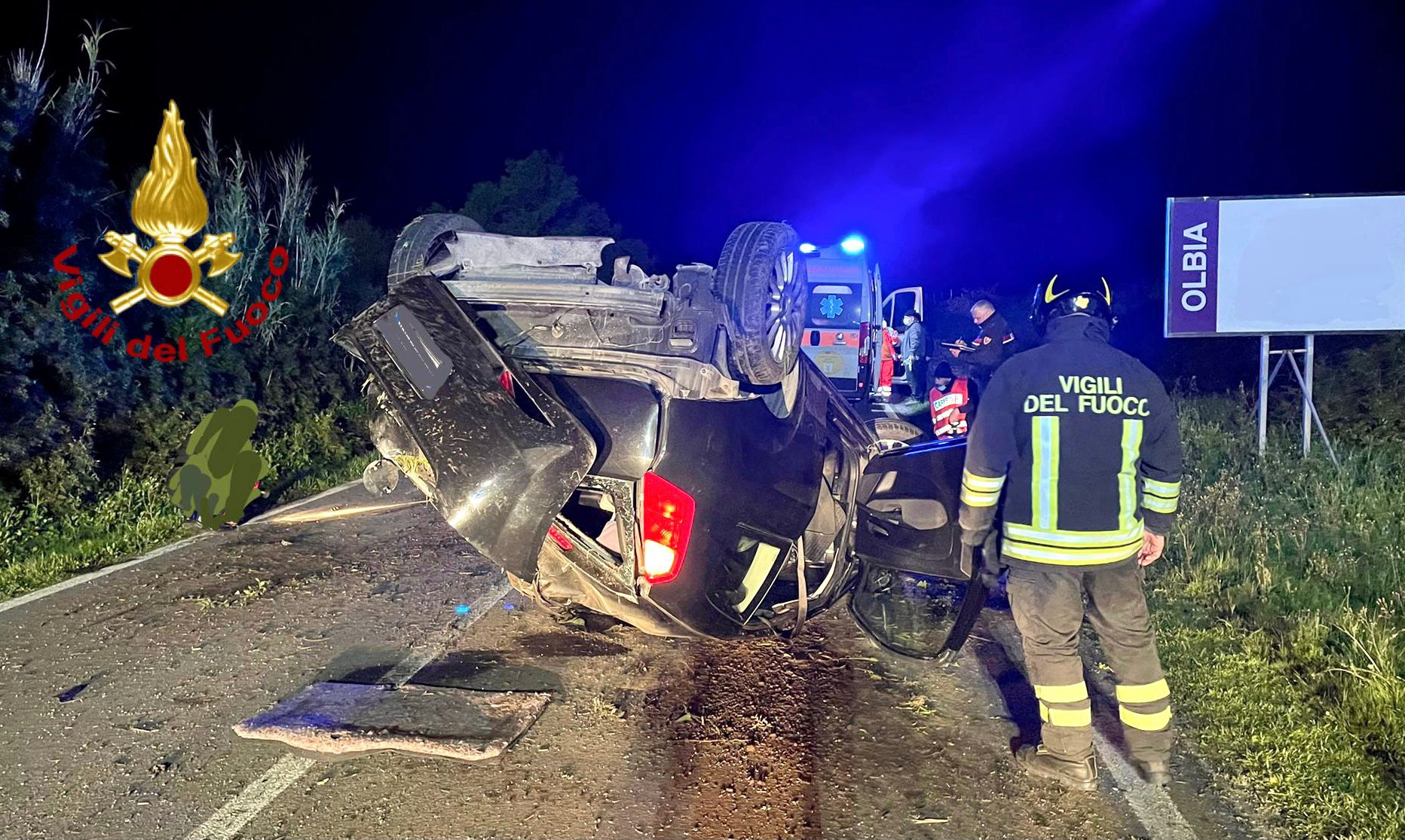 Incidente A Olbia Auto Si Ribalta Conducente Ferito Cagliari Vistanet