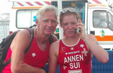 Jolanda Annen col suo coach (foto di Sandro Pigliacampo)