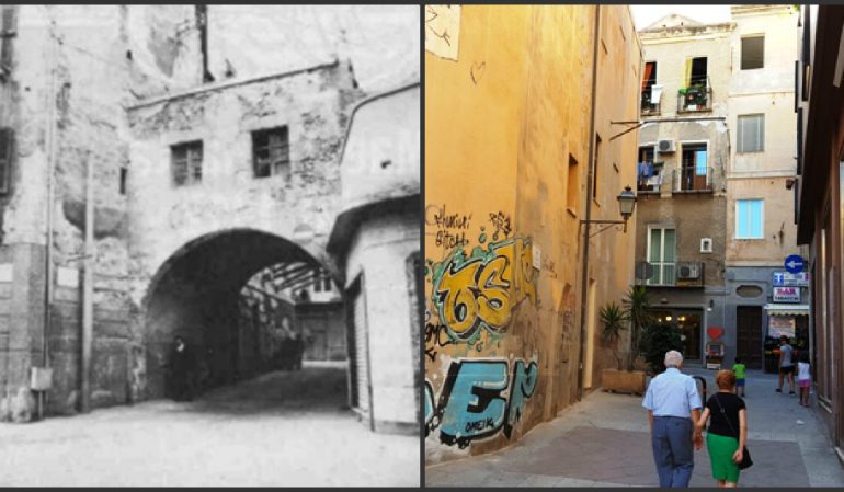 La Cagliari che non c’è più: il Portico Romero, ingresso medievale di Villanova, abbattuto nel 1963
