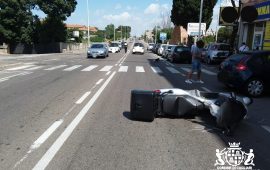 Incidente in viale Elmas: coinvolto uno scooter