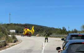 Villagrande, brutto incidente tra moto e auto: un uomo portato via con l’elisoccorso