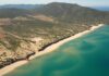 La spiaggia di Scivu vista dall'alto