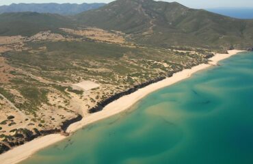 La spiaggia di Scivu vista dall'alto