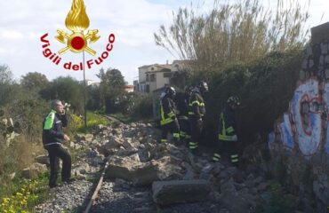 crollo muro tortolì PH Vigili del Fuoco